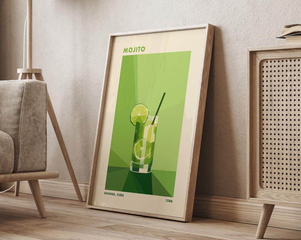 Mojito drink poster No.2 | Affisch, Plansch & Cocktail Poster