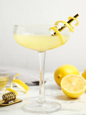 Bee’s Knees drink, en twist på en Gin Sour - recept med gin, honung och citronjuice.