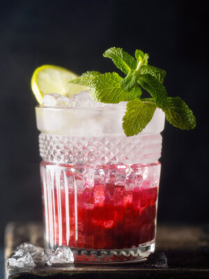 Hallonmojito drink-recept