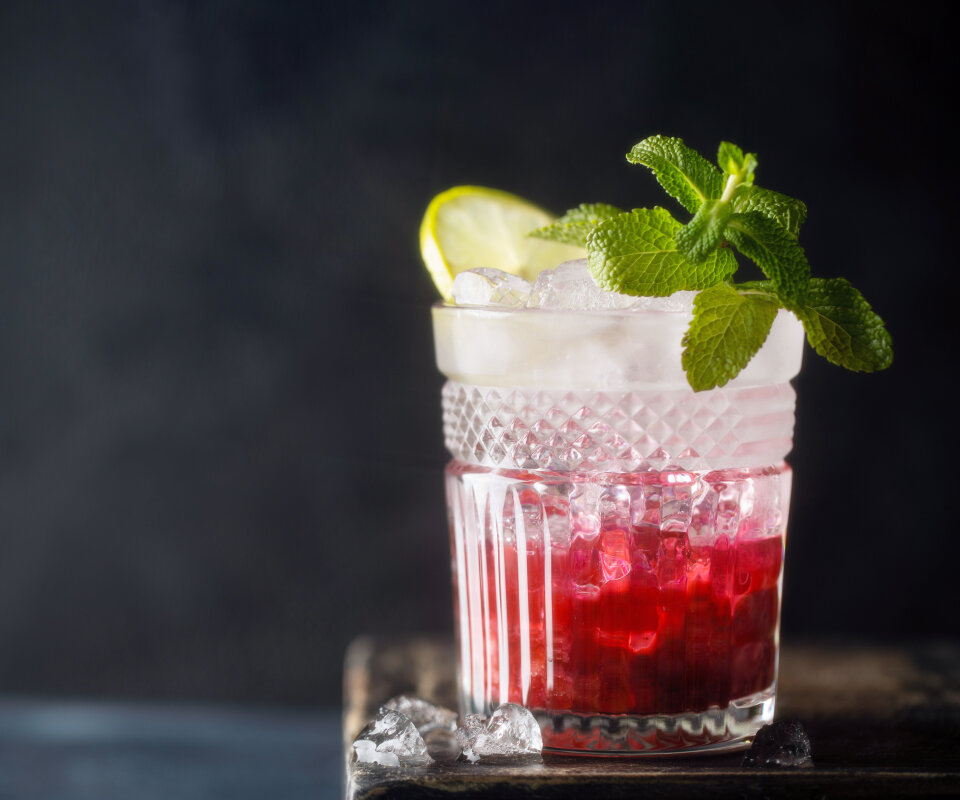 Hallonmojito drink-recept