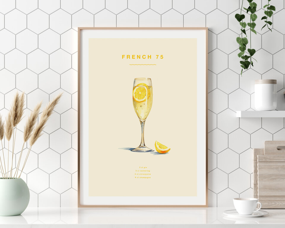 French 75 poster - Drinkposter