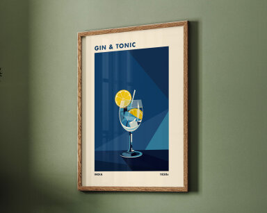 Gin och Tonic drink poster No.2 | Affisch, Plansch & Cocktail Poster