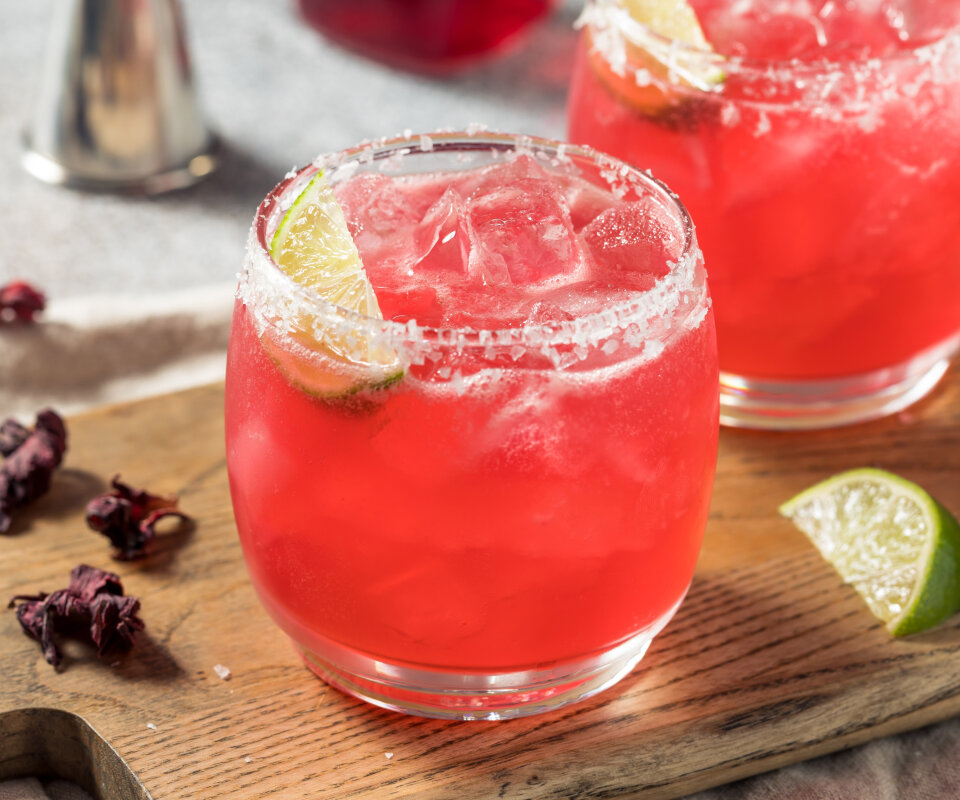 Hibiskus Mezcal Margarita drink-recept