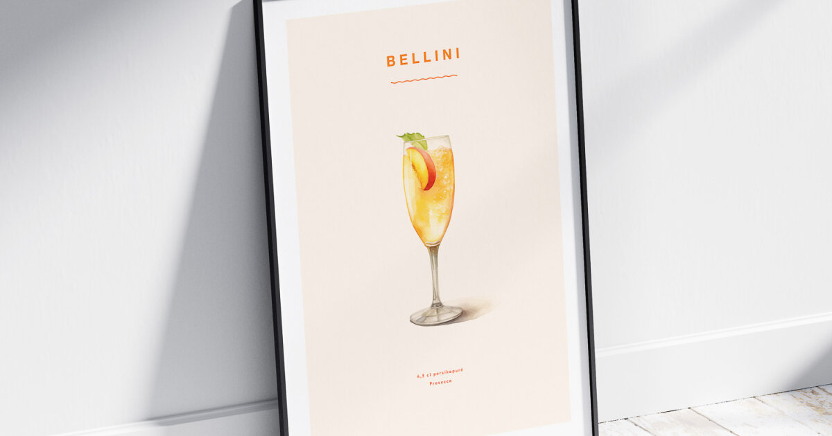 Bellini drink poster | Affisch, Plansch &amp; Cocktail Poster